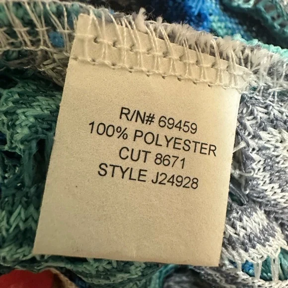 J Valdi NWT size XL Multicolor Zigzag Knit Dress Coverup - Picture 9 of 10